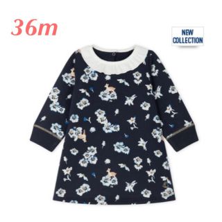 プチバトー(PETIT BATEAU)のプチバトー  2019AW スウェットプリントワンピース　36m (ワンピース)