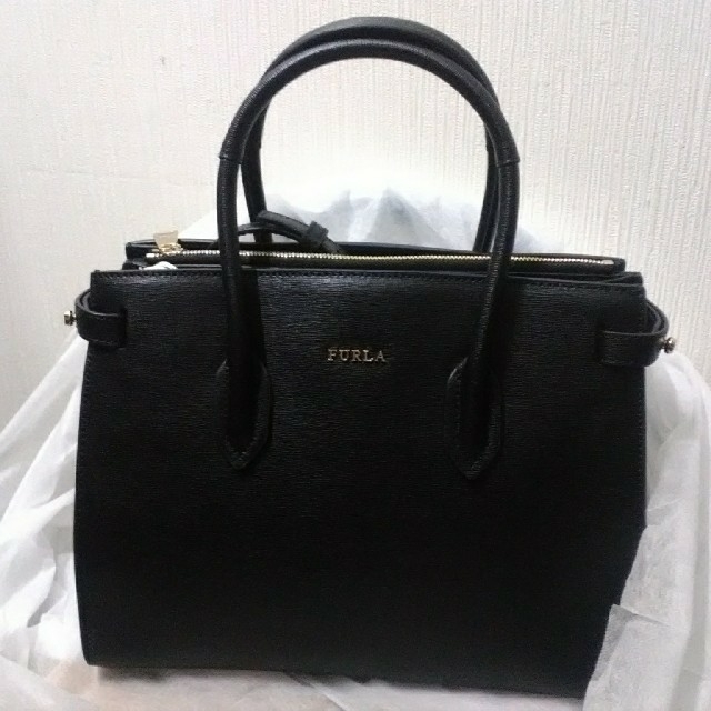 FURLA フルラ 2WAYバッグ ハンド ショルダー ONXY ブラック3cmレザー開閉種別