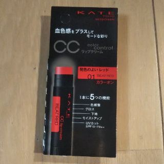 ケイト(KATE)のカネボウ ケイト CCリップクリーム SPF19 PA++ 01 発色のよいレッ(リップグロス)