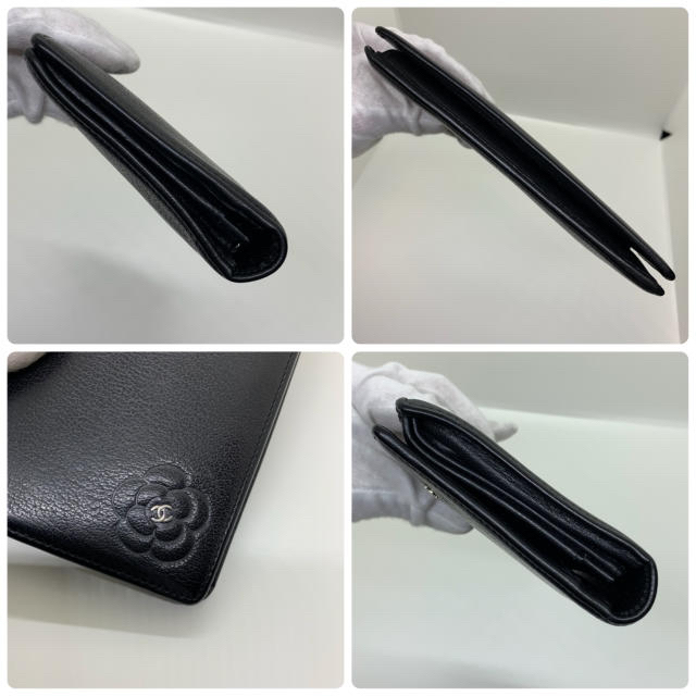 CHANEL シャネル カメリア 長財布 二つ折り 黒 レディース メンズ CHANEL シャネル カメリア 長財布 二つ折り 黒 レディース メンズ