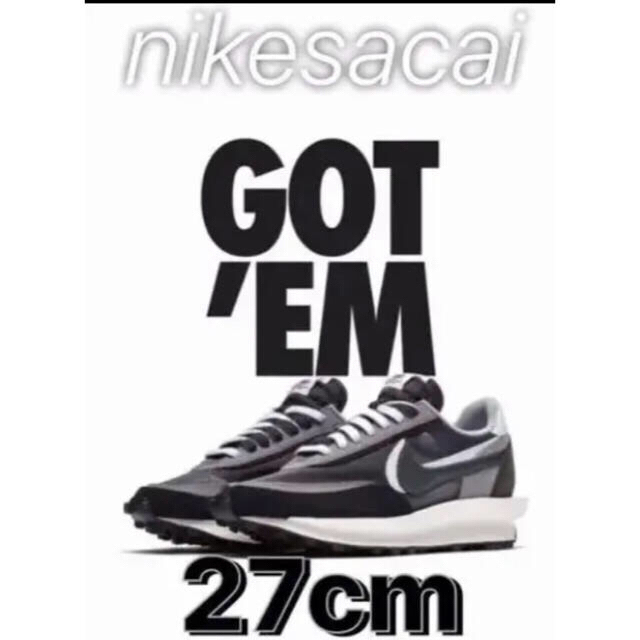 Sacai×Nike Waffle Black 27 サカイ ナイキ ワッフル