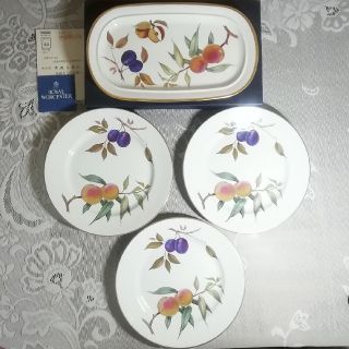 ロイヤルウースター(Royal Worcester)のロイヤルウースター　イブシャム　丸皿　３枚　長皿　１枚(食器)