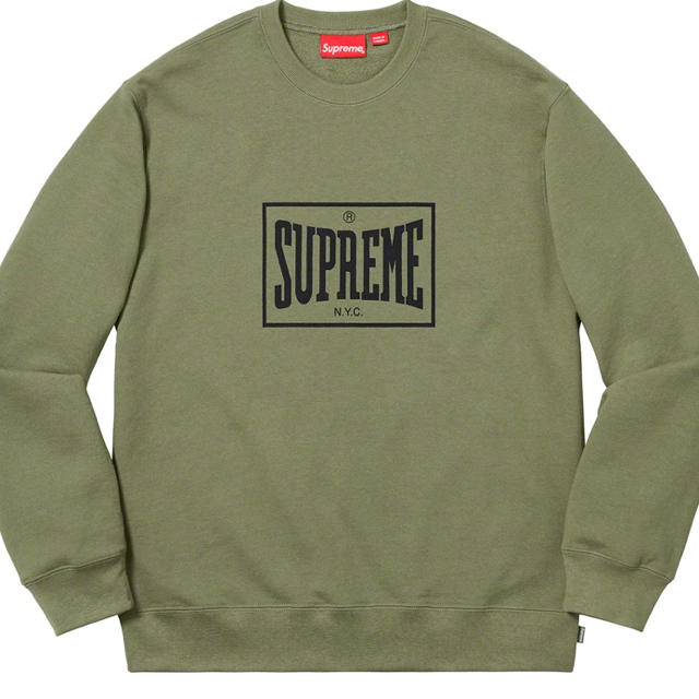 supreme warm up crewneck L Light Olive