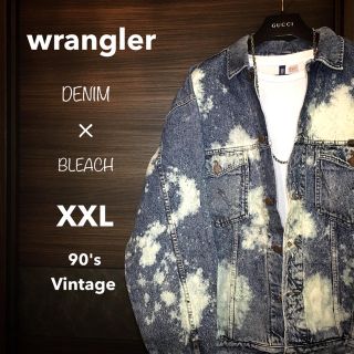 ラングラー(Wrangler)の【希少サイズ】ラングラーヴィンテージブリーチデニムジャケット【リメイク一点物】(Gジャン/デニムジャケット)