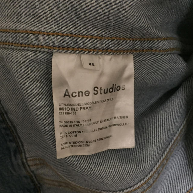 ACNE(アクネ)のACNE STUDIOS ノーカラー デニムジャケット メンズのジャケット/アウター(Gジャン/デニムジャケット)の商品写真