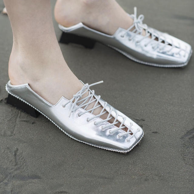 LACEUP LOAFER - silver