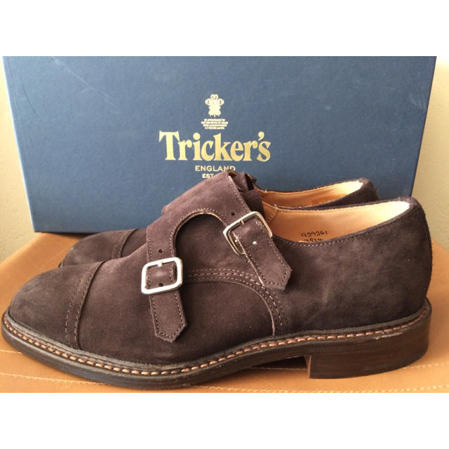 Trickers(トリッカーズ)の新品 トリッカーズ ダブルモンク ストラップ スエード ストレートチップ  レディースの靴/シューズ(ローファー/革靴)の商品写真