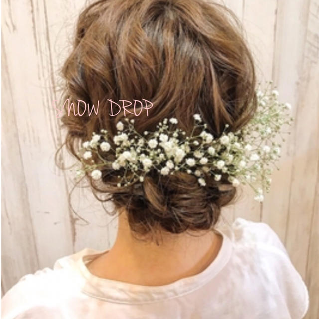 再販】❁かすみ草髪飾り(ドライフラワー)set♡卒業式髪飾り 容易く 再販】❁かすみ草髪飾り(ドライフラワー)set♡卒業式髪飾り 容易く