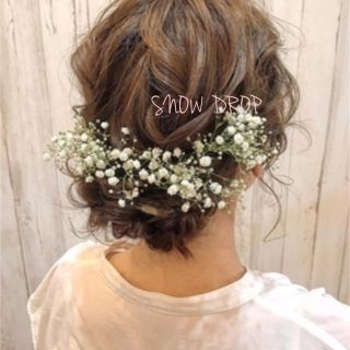 かすみ草(半ドライフラワー)髪飾り♡卒業式♡ウェディング(ヘアアクセサリー)