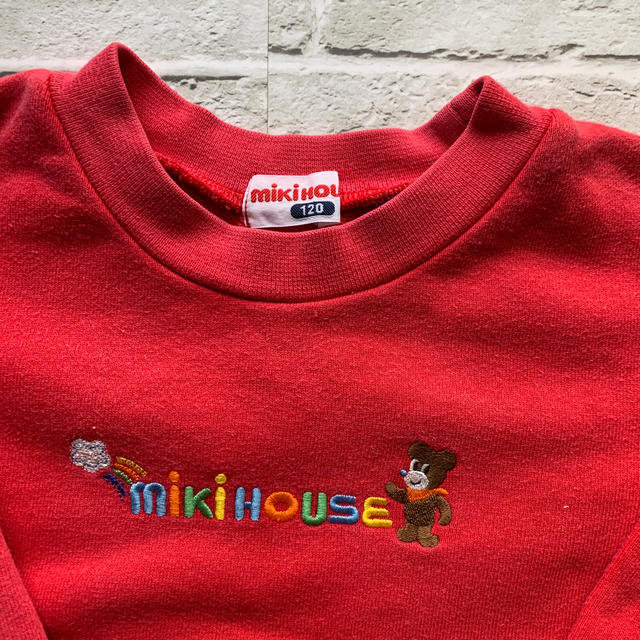 mikihouse(ミキハウス)のミキハウス　トレーナー　レッド　120 USED キッズ/ベビー/マタニティのキッズ服女の子用(90cm~)(Tシャツ/カットソー)の商品写真