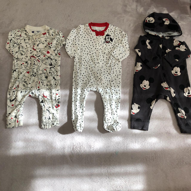 babyGAP(ベビーギャップ)のベビー服3点セット　ディズニー　ミッキー　60cm キッズ/ベビー/マタニティのベビー服(~85cm)(カバーオール)の商品写真