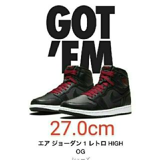 ナイキ(NIKE)のAJ1 RETRO HIGH OG SATIN BLACK/GYM RED(スニーカー)