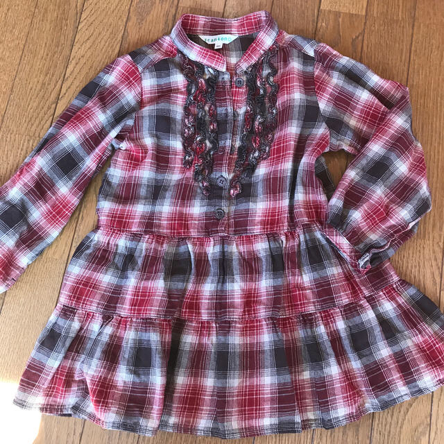 3can4on(サンカンシオン)の専用 3can4on チェック ワンピース 100 キッズ/ベビー/マタニティのキッズ服女の子用(90cm~)(ワンピース)の商品写真