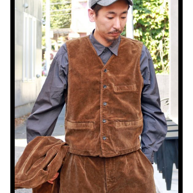 Porter Classic CORDUROY VEST 2019 brownトップス