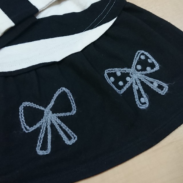 KP(ニットプランナー)の専用☆KPニットプランナー☆リボン刺繍ボーダーカットソー☆130 キッズ/ベビー/マタニティのキッズ服女の子用(90cm~)(Tシャツ/カットソー)の商品写真