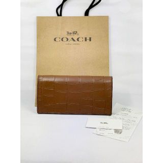 コーチ(COACH)のizu様専用[COACH]メンズ長財布 クロコダイル エンボスド /茶(長財布)