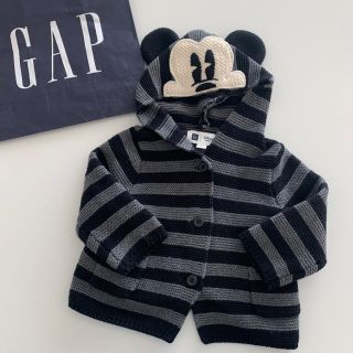 ベビーギャップ(babyGAP)の【babyGAP】ミッキーニットパーカー★6-12month.70から80サイズ(ニット/セーター)