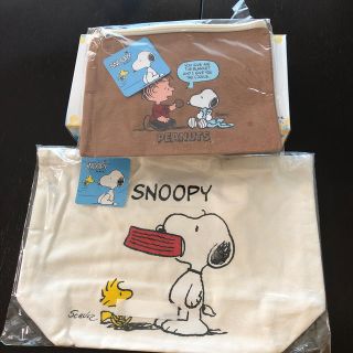 スヌーピー(SNOOPY)のスヌーピーコットンポーチ&ランチトートセット(キャラクターグッズ)