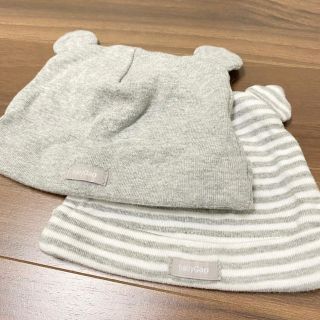 ベビーギャップ(babyGAP)の未使用！GAP フェイバリット ニット ベアハット 2枚組 グレー(帽子)