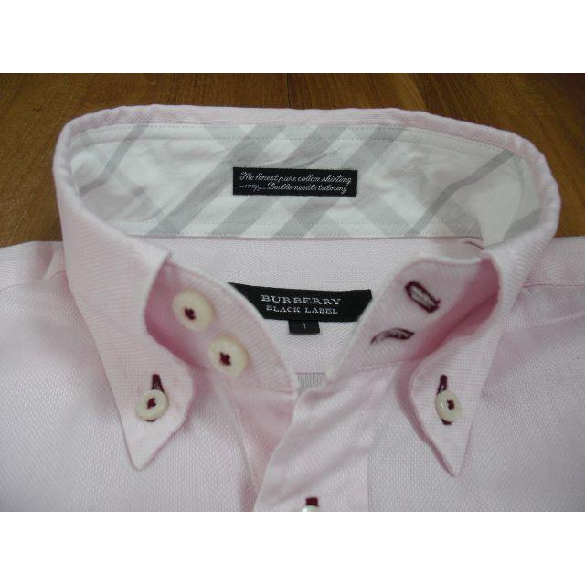 バーバリー　ブラックレーベル　半袖ボタンダウンシャツ　ピンク　１