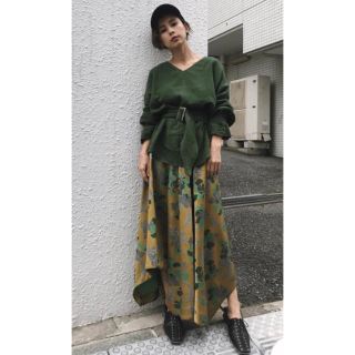 Ameri VINTAGE - AMERI BERRY JACQUARD BELT SKIRTの通販