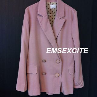 エムズエキサイト(EMSEXCITE)の【春に♪】ピンクロングジャケット(テーラードジャケット)