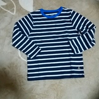 ベビーギャップ(babyGAP)の新品未使用GAPベビーTシャツ110　ネイビーX白ストライプ長袖綿(Tシャツ/カットソー)