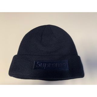 シュプリーム(Supreme)のNavy Supreme Box Logo Beaine(ニット帽/ビーニー)