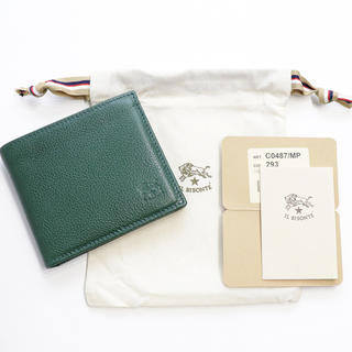 イルビゾンテ(IL BISONTE)の新品 イルビゾンテ 二つ折り 財布 折財布 コンパクト コインケース グリーン(折り財布)