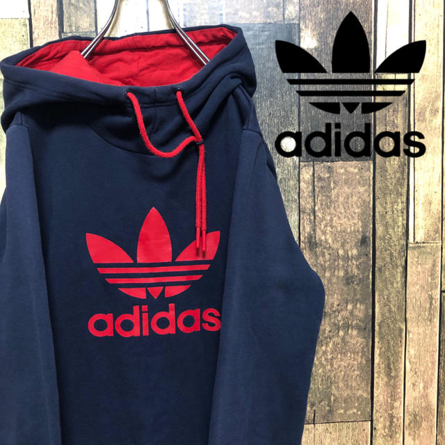 adidas(アディダス)の※レア　アディダスオリジナルズ　パーカーワンピース　トレフォイル　ビッグロゴ レディースのトップス(パーカー)の商品写真