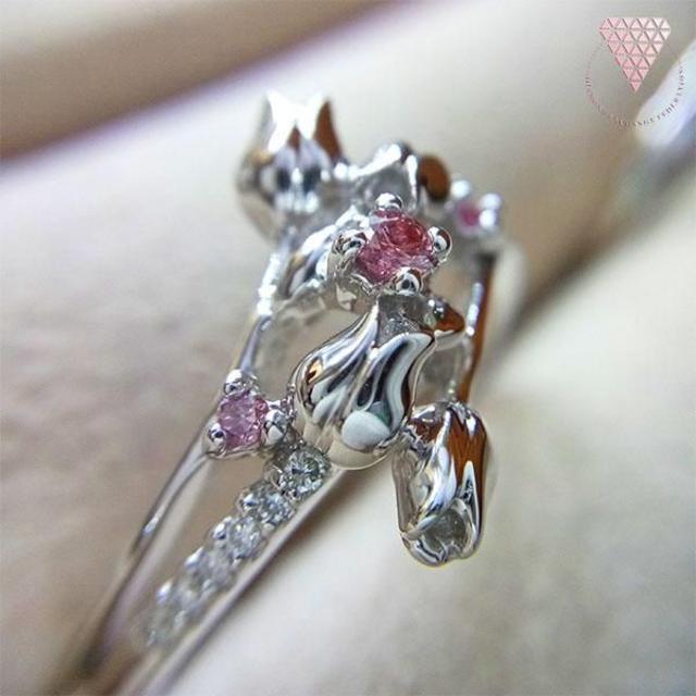 すもも様 0.030 ct F. Int. Pink 天然 ピンク リング レディースのアクセサリー(リング(指輪))の商品写真