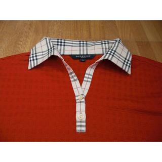バーバリー(BURBERRY)の中古　バーバリーゴルフ　半袖ポロシャツ　赤　Ｌ(ポロシャツ)