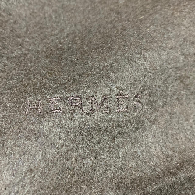 上品】 HERMES エルメス 100%カシミアマフラー 濃ブラウン 【上質