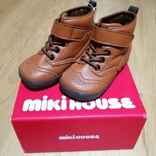 ミキハウス(mikihouse)のミキハウス MIKIHOUSE ブーツ♪♪14cm【新品】タグ付き 茶色(ブーツ)