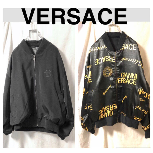 VERSACE(ヴェルサーチ)のBOSS様専用　VERSACE リバーシブルブルゾン　メデューサ　総柄　ブラック メンズのジャケット/アウター(ブルゾン)の商品写真