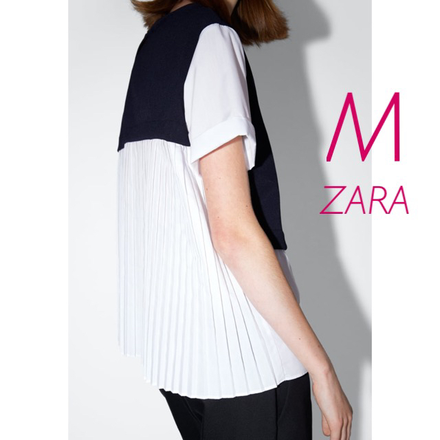 新品未使用　ZARA ギンガムチェック　異素材　コンビ　長袖　シャツ　M