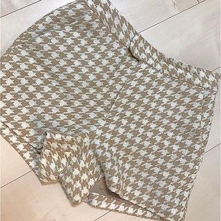 ロペピクニック(Rope' Picnic)の千鳥柄　ショートパンツ　ベージュ白(ショートパンツ)