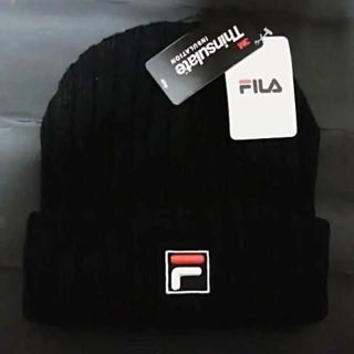 フィラ(FILA)のＦＩＬＡ×３MＴｈｉｎｓｕｌａｔｅＦＥＮＤＩエンブレムブラックニット帽フリー新品(ニット帽/ビーニー)