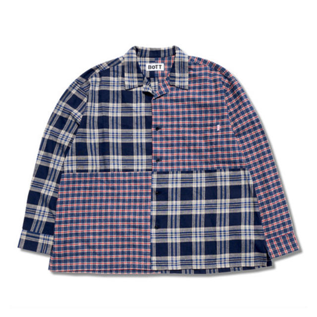 BEAMS(ビームス)の新品同様 bott box flannel shirt blue XL  メンズのトップス(シャツ)の商品写真