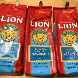 ライオン(LION)のライオンコーヒー バニラマカダミア 10oz(283g)3袋セット(コーヒー)