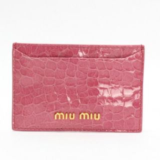 ミュウミュウ(miumiu)のmiumiu カードケース　ピンク(名刺入れ/定期入れ)