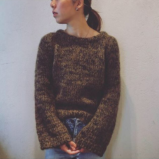nowos ノーウォス Mohair flare sleeve knit-