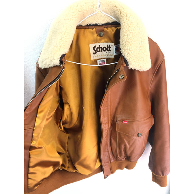 Supreme(シュプリーム)のSupreme×Schott LeatherJacket Sサイズ 希少 メンズのジャケット/アウター(レザージャケット)の商品写真