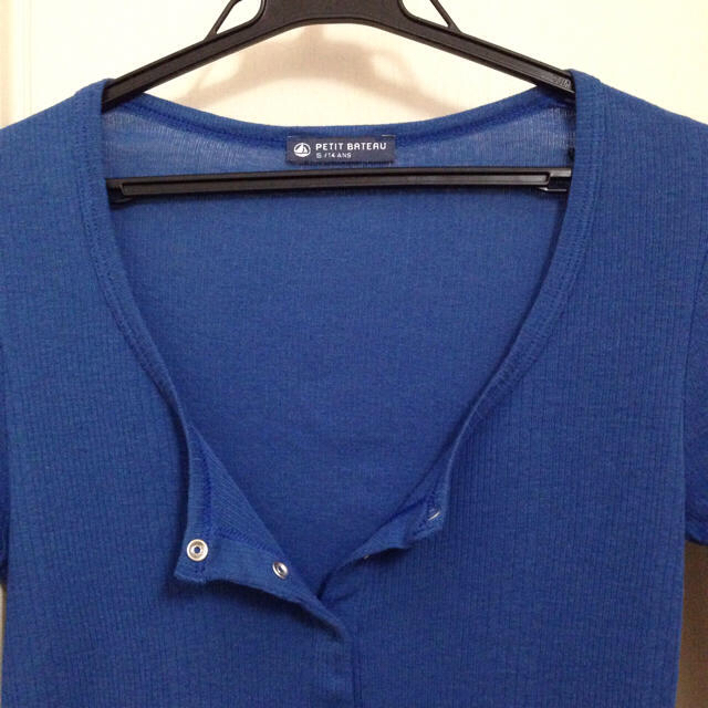 PETIT BATEAU(プチバトー)の美品 プチバトー 14 大人 ニットソー 長袖カットソー tシャツ 春ニット レディースのトップス(ニット/セーター)の商品写真