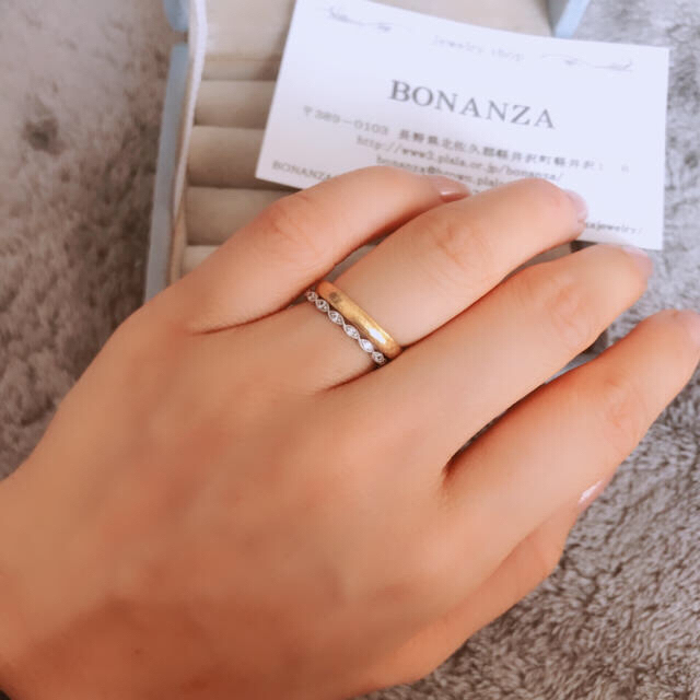 BONANZA 結婚指輪 22金 22K 指輪 リング 槌目 8号 6万円