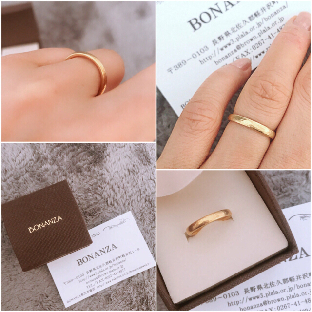 BONANZA 結婚指輪 22金 22K 指輪 リング 槌目 8号 6万円
