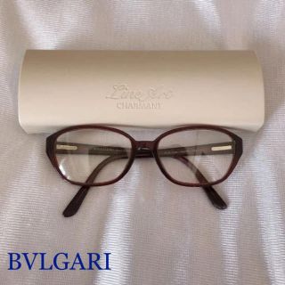 ブルガリ(BVLGARI)のBVLGARI お洒落 上品 眼鏡 伊達メガネ ワイン 赤茶　春メガネ(サングラス/メガネ)