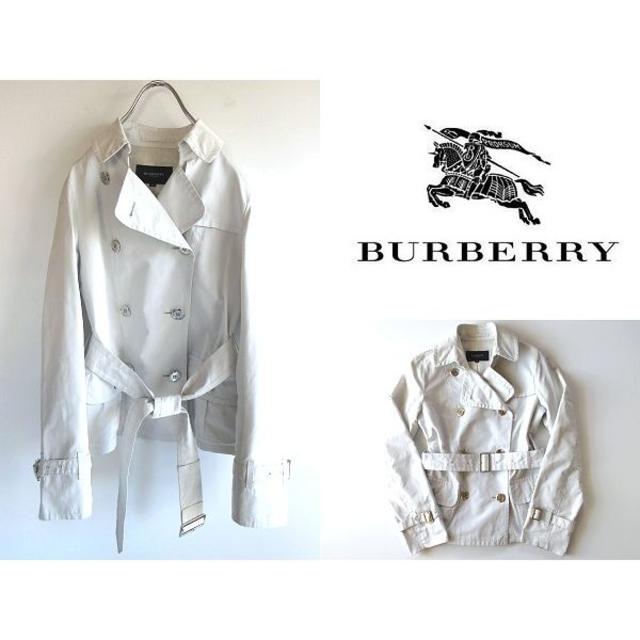 BURBERRY(バーバリー)の高級 バーバリーロンドン 銀釦 ショートトレンチコート 38 日本製 三陽商会 レディースのジャケット/アウター(トレンチコート)の商品写真