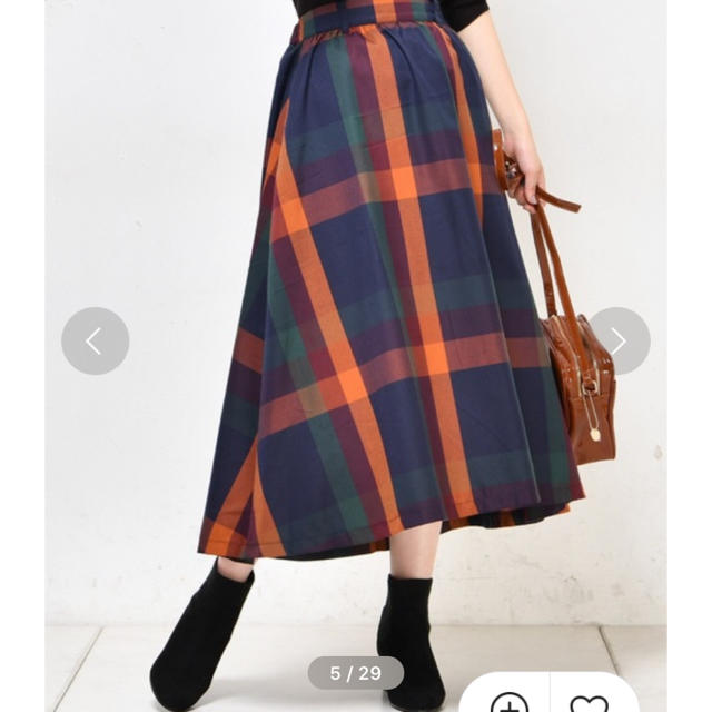 natural couture(ナチュラルクチュール)のBIGチェックフレアスカート  レディースのスカート(ひざ丈スカート)の商品写真
