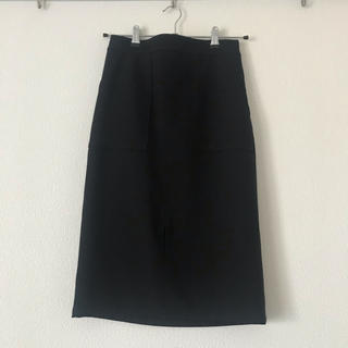 スピックアンドスパン(Spick & Span)の美品:タイトスカート(黒)(ひざ丈スカート)